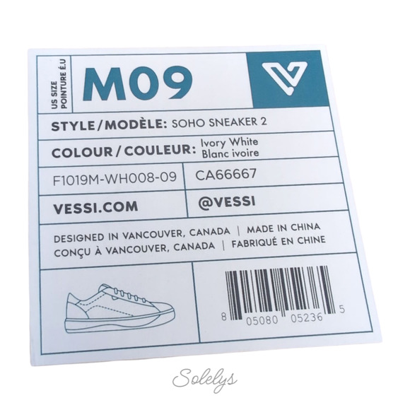 Vessi Soho 2 Mens 9 Ivory White Low Top Waterproof Vegan Leather Casual Sneaker - Picture 5 of 12